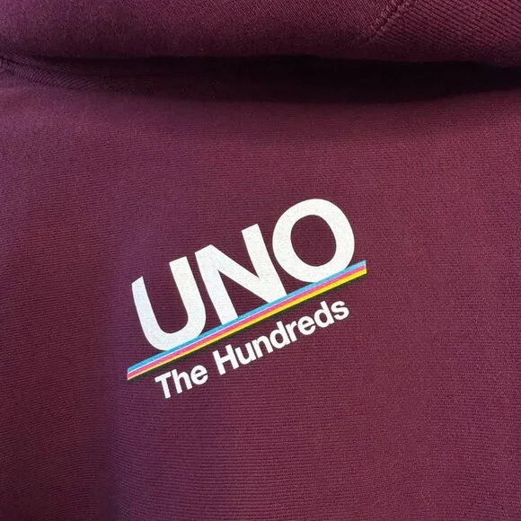 THE HUNDREDS UNO Graphic Hoodie Mens L NWT Wild Burgundy Sweatshirt NEW Large - Picture 7 of 14